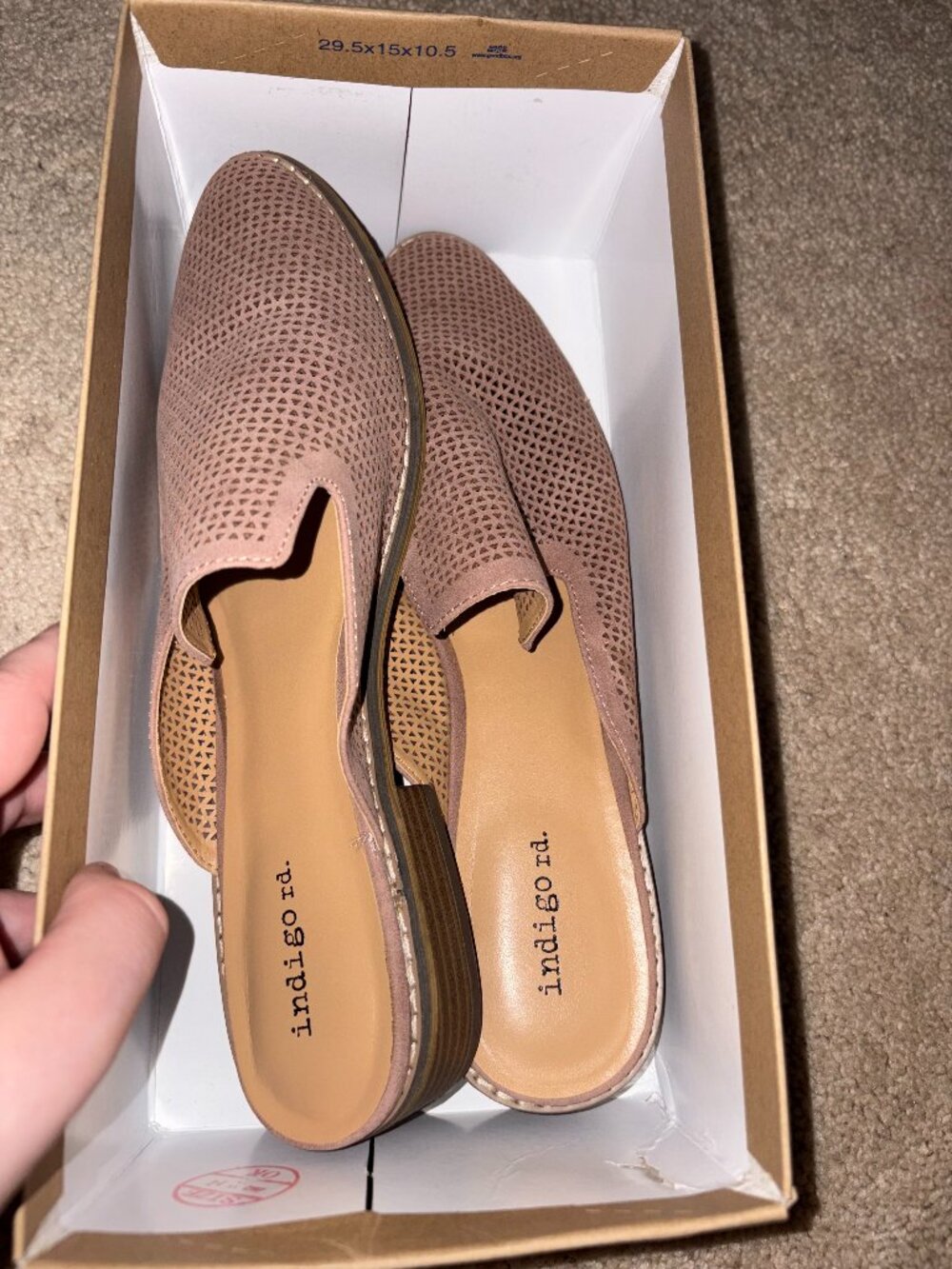 Indigo Rd. Hayzena2 mule slides, light pink. Women's size 10M.